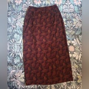 Vintage Michele Fairy Grunge Maxi Wrap Skirt Womens 6 Petite Fall Floral Forest